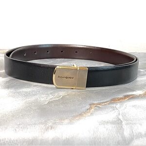 Yves Saint Laurent Black and Gold Belt